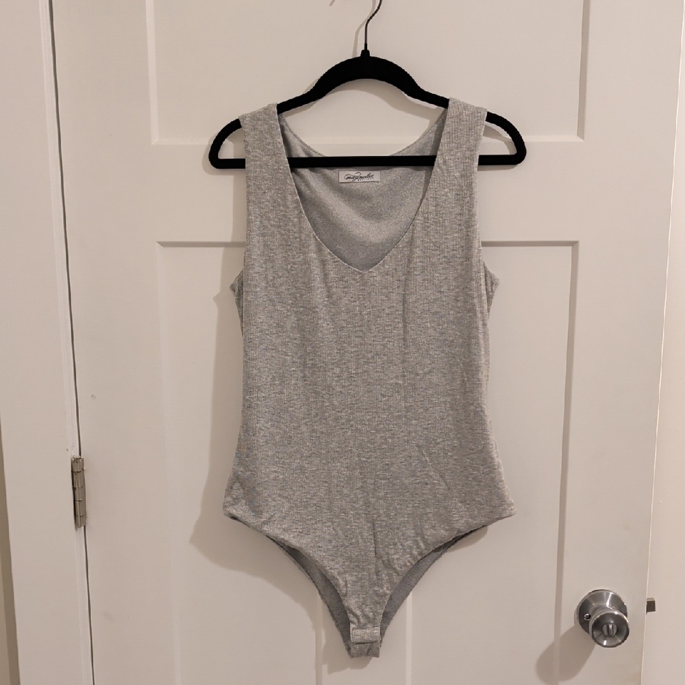Gray Sleeveless Bodysuit